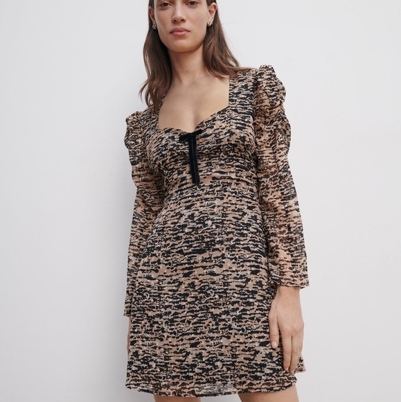 NWT ZARA | Animal Print Mini Dress - Picture 2 of 7
